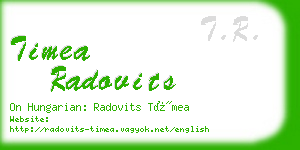 timea radovits business card